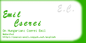 emil cserei business card